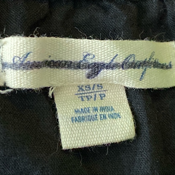 American Eagle Festival Boho Cropped Tank Top w Faux Leather Straps Black XS / S - Picture 8 of 8